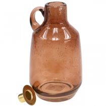Product Candlestick glass rod candle brown glass decoration H22cm