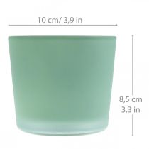 Glass flower pot green planter glass tub Ø10cm H8.5cm