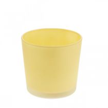 Glass flower pot yellow decorative glass tub Ø11.5cm H11cm