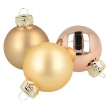 Product Glass balls Christmas balls glass gold rose Ø4cm 24 pcs
