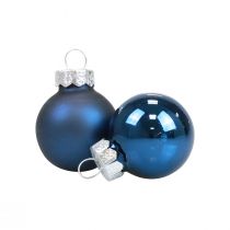 Mini Christmas balls glass blue glass balls Ø2.5cm 20 pieces