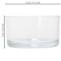 Product Clear glass bowl, small bowl for versatile glass decorations, flowers, succulents and candles, 13cm