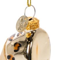 Product Glass shoe ornament with leopard print Christmas tree decoration 13cm 2pcs