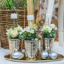 Product Glass tealight holder H15cm 8 pcs