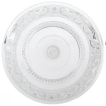 Product Glass plate on foot Flat glass bowl with pattern Clear Ø25cm