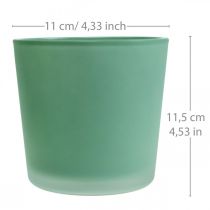 Glass flower pot green planter glass tub Ø11.5cm H11cm
