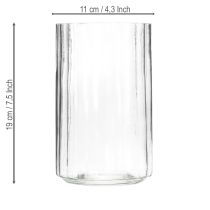 Product Vase with unique striped structure, modern design, 19cm