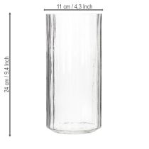 Product High-quality glass vase for decorative arrangement in modern homes, 24cm