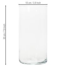 Product Tall glass vase, simple glass cylinder as a flower vase or decorative glass, 20cm
