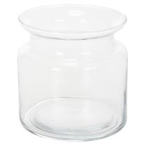 Product Clear glass vase, decorative glass vase with rim, for candle holder or flower vase, 15cm