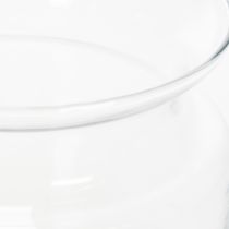 Product Clear glass vase, decorative glass vase with rim, for candle holder or flower vase, 15cm