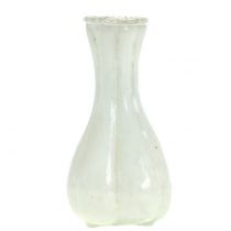 Glass vase peasant silver white H11cm 6pcs