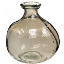Glass vase round brown glass decoration vase rustic Ø16.5cm H18cm