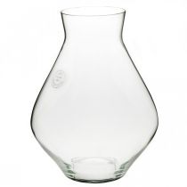 Flower vase glass bulbous glass vase clear decorative vase Ø20cm H25cm
