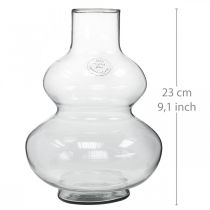 Product Glass vase round flower vase decorative vase clear glass Ø16cm H23cm