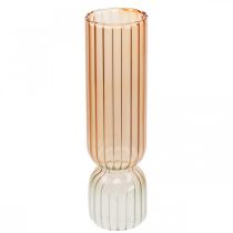 Product Glass Vase Decorative Vase Brown Clear Mini Vase Ø5cm H18cm