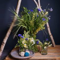 Product Glass vase ribbed Vase Glass Ø7.5cm H9cm 4pcs