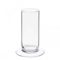 Glass vase with foot Clear Ø6cm H15cm