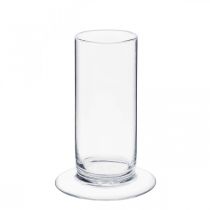 Product Glass vase with base, clear, Ø6cm, H15cm
