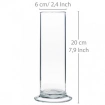 Product Glass vase with base, clear, Ø6cm, H20cm