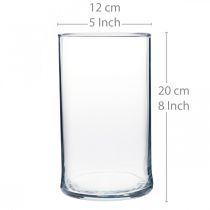 Product Glass vase clear cylindrical Ø12cm H20cm