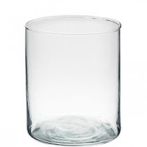 Product Round glass vase, clear glass cylinder Ø9cm H10.5cm