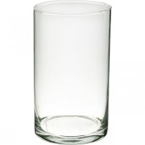 Product Round glass vase, clear glass cylinder Ø9cm H15.5cm