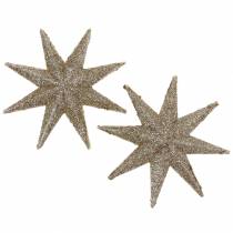 Product Decorative star glitter champagne 10cm 12pcs