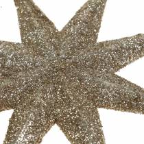 Product Decorative star glitter champagne 10cm 12pcs
