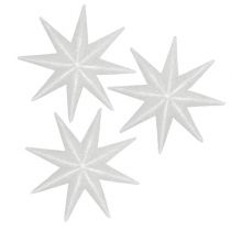 Glitter star white 10cm 12pcs