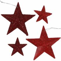 Product Glitter star red mix 9.5/5cm 18 pcs