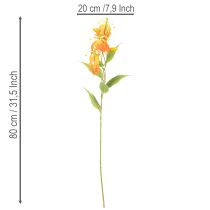 Product Artificial Gloriosa orange flower with long stems for vases 80cm 3pcs