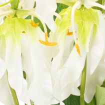 Product Artificial Gloriosa flower, white and yellow, elegant flowering branch for decoration, 80cm, 3 pieces