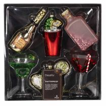Product Mini cocktail decorations for hanging on the Christmas tree, 14cm, 6 pieces