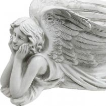 Grave angel with plant bowl Bird bath angel lying 39×18×18cm
