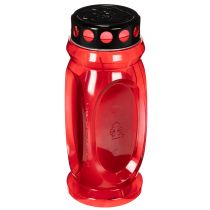 Product Grave candle red, lid black, memorial candle 4 days 23cm