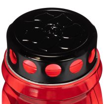 Product Grave candle red, lid black, memorial candle 4 days 23cm