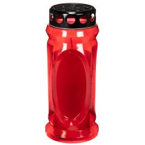 Product Grave candle red, lid black, memorial candle 4 days 23cm