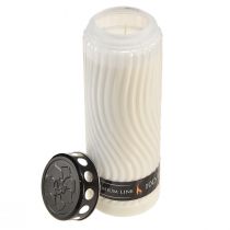 Product Grave candle lid with floral motif, white and black, 10 days, H27cm