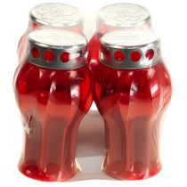 Product Grave candles red mourning lights memorial lights Ø10cm H18cm 4 pcs
