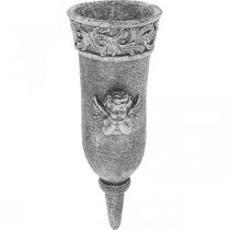 Grave ornaments Mourning flowers Grave vase with angel L29.5cm