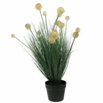 Product Grass with flowers in a pot artificial yellow 70cm
