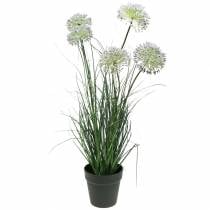 Grass with flowers in a pot artificial lilac 70cm