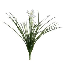 Product Grass bush with flowers green, white 3 pcs