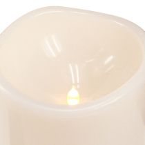 Product Large LED candle with timer, for outdoor use, warm white, Ø12.5cm, H20cm