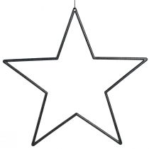 Product Large black glitter hanging stars, Ø24cm, Christmas and party decorations, set of 6