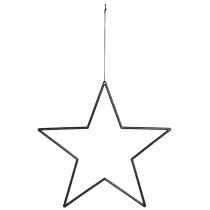 Product Large black glitter hanging stars, Ø24cm, Christmas and party decorations, set of 6