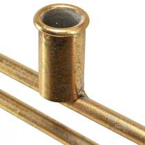Product Large candle holder in ring metal gold antique H77cm for 4 candles