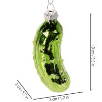 Product Glass Christmas pickle, Christmas tree ornament for hanging, 7cm, 4 pieces