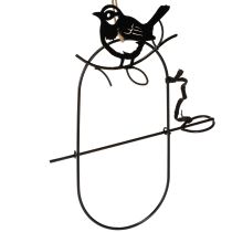 Product Hanging decoration metal decoration birds black feeding station 18×22.5cm 3 pieces
